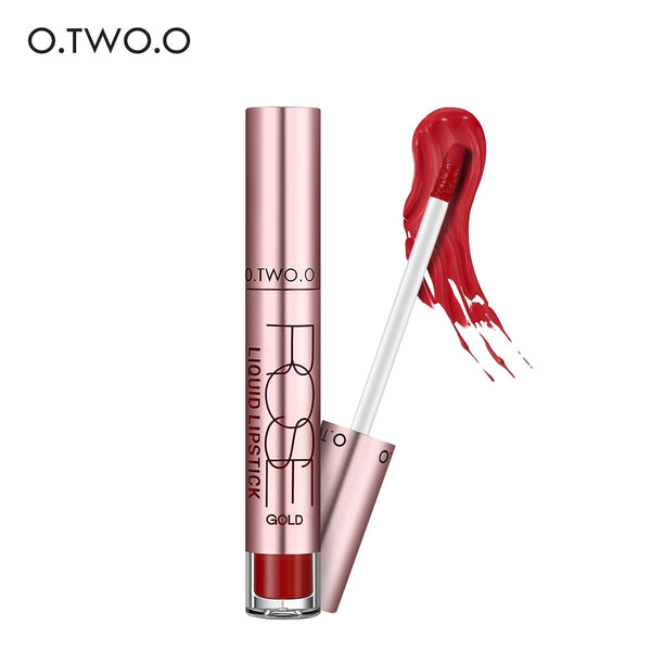 O.TWO.O 12 Colors Matte Liquid Lipstick Kiss Proof Lipstick Lip Tattoo Makeup Long Lasting Pigment Nude Gold Metallic Lipgloss