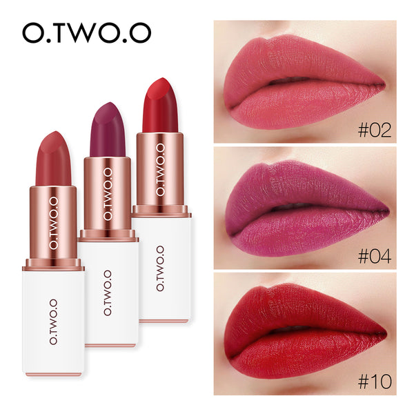O.TWO.O 12 Colors Velvet Lipstick Moisturizer Long Lasting Makeup Waterproof Pigments Make up Matte Lipsticks Beauty Lips