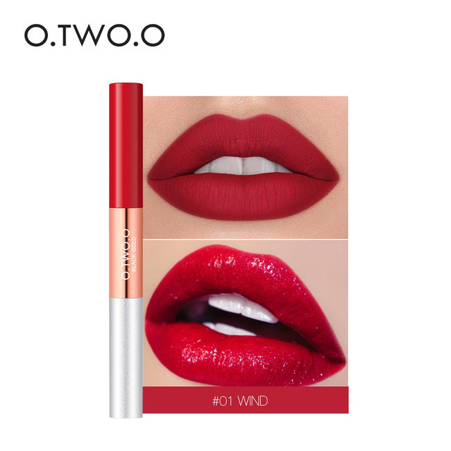 HOT 2 in 1 Matte Lip Gloss Glitter 6 Colors Waterproof Long Lasting Liquid Lipstick Velvet Texture Beauty Lips Makeup
