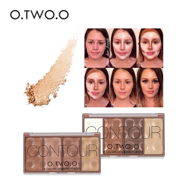 New 4 Colors Face Make Up Waterproof Grooming Powder With Pressed Powder