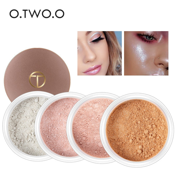 O.TWO.O 4 Colors Shimmer Loose Powder Face Makeup Bronzer and Highlighters Powder Concealer Highlighter Palette Make Up Contour