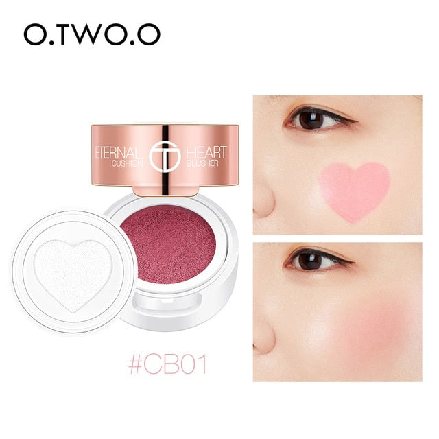 Air Cushion Blusher Folding Heart Shape Shimmer Blush Rouge 4 Colors Easy To Wear Natural Face Contour Make Up