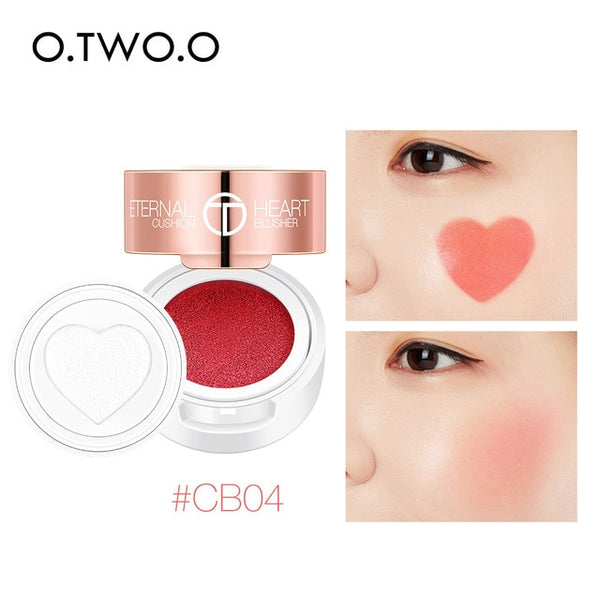 Air Cushion Blusher Folding Heart Shape Shimmer Blush Rouge 4 Colors Easy To Wear Natural Face Contour Make Up