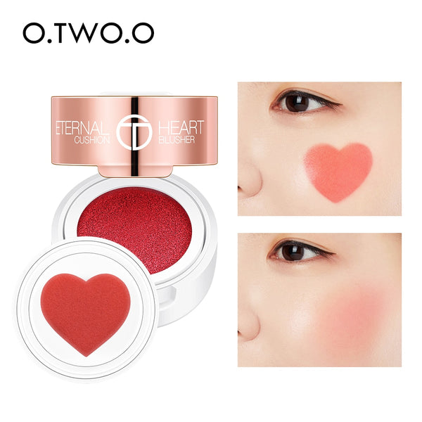 Air Cushion Blusher Folding Heart Shape Shimmer Blush Rouge 4 Colors Easy To Wear Natural Face Contour Make Up