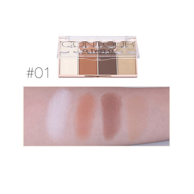 O.TWO.O Contour Palette Face Shading Grooming Powder Makeup 4 Colors Long-Lasting Face Make Up Contouring Bronzer  Cosmetics