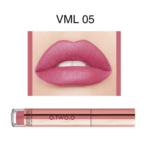 O.TWO.O Liquid Lipstick Waterproof Long Lasting Matte Velvet Lip Gloss Makeup Smooth Lip Tint Pigment Red Lips Cosmetics