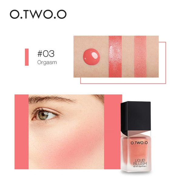 O.TWO.O Makeup Face Liquid Blusher Sleek Silky Paleta De Blush Color Lasts Long 4 Color Natural Cheek Blush Face Contour Make Up