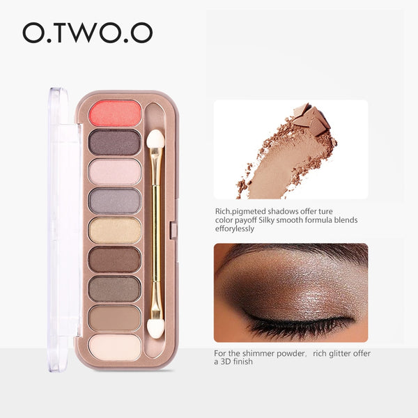 O.TWO.O Palette Eyeshadow Matte Shimmer Pigment Glitters Makeup Pallete 9 Colors Eyeshadow Waterproof Lasting Makeup