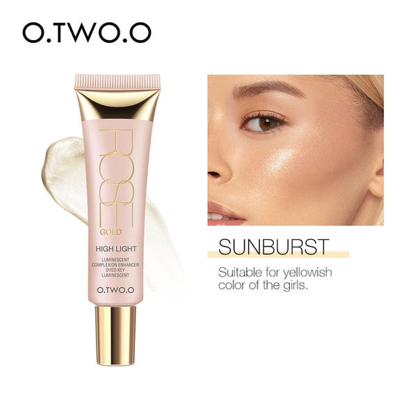 O.TWO.O Shimmer Highlighter Cream 25ml Primer Base Contouring Concealer Highlight Whitening Moisturizer Oil-control Cosmetics