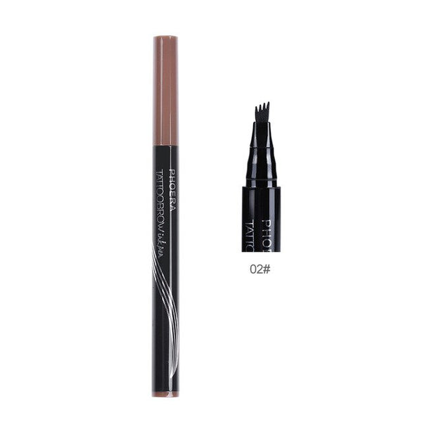 PHOERA automatique mat sourcil crayon étanche sourcil tatouage avec brosse longue durée cosmétiques sourcils stylo