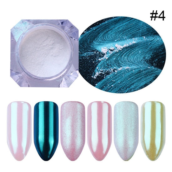 Pearl Nail Glitter Powder Shiny Mirror Matte Shimmer Pigment Powder Dust 1g Manicure Nail Art Decoration