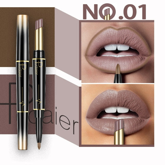 Double Head Fashion Lipstick Pencil Waterproof Makeup 16 colors