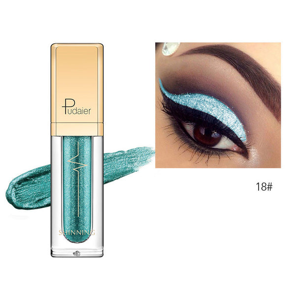 Pudaier 1PC 18 Colors Glitter Eyeshadow Liquid Pigment Makeup Crayon Metallic Maquillage Diamond Eye Shadow Pallete Makeup