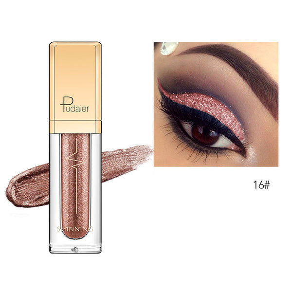 Pudaier 1PC 18 Colors Glitter Eyeshadow Liquid Pigment Makeup Crayon Metallic Maquillage Diamond Eye Shadow Pallete Makeup