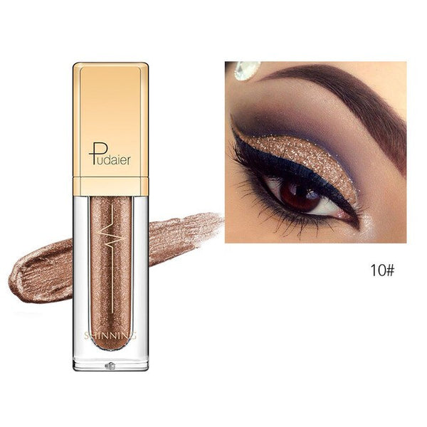 Pudaier 1PC 18 Colors Glitter Eyeshadow Liquid Pigment Makeup Crayon Metallic Maquillage Diamond Eye Shadow Pallete Makeup