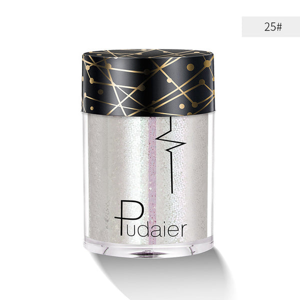 Pudaier 1PC 30colors Glitter Eyeshadow Pigment Powder Face Lip Nail Makeup Multipurpose Glue-Free Eye shadow Shimmer Waterproof