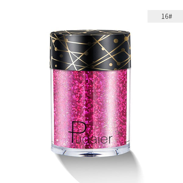 Pudaier 1PC 30colors Glitter Eyeshadow Pigment Powder Face Lip Nail Makeup Multipurpose Glue-Free Eye shadow Shimmer Waterproof