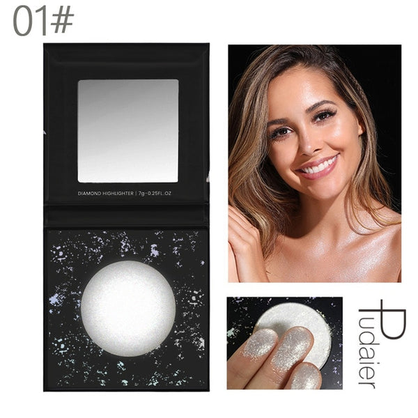 Diamond Highlighter for Face Makeup Illuminator Makeup Long-lasting Waterproof Blush Powder for Face Highlighter Palette