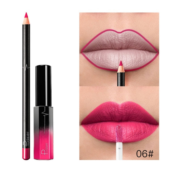 Lipgloss Lipliner Set 36Colors Lip Gloss Moisture Matte