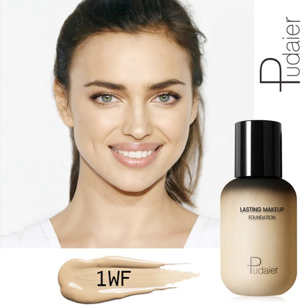 Pudaier Professional Face Foundation Makeup Full Coverage Liquid Foundation Cream Matte Foundation Base Face Concealer Cosmetic