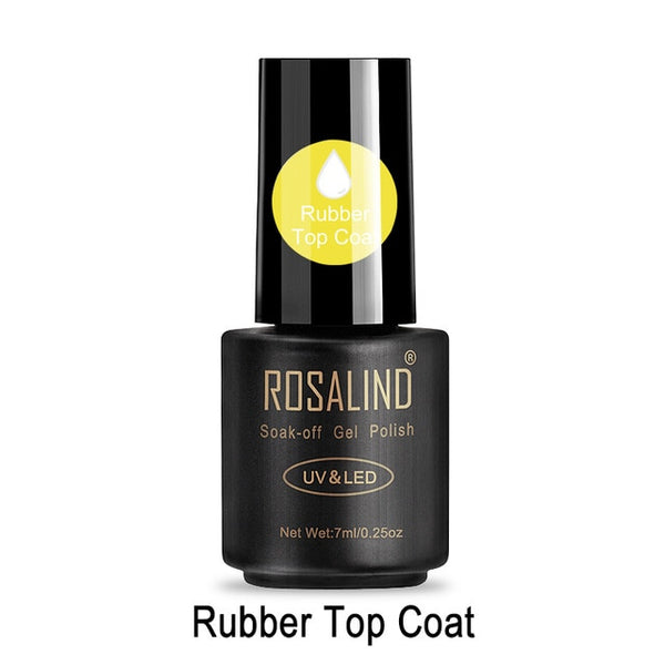 7ML Base&Top Gel Nail Polish Semi Permanent Tempered Top Rein Force Gel Rubber For Gel Varnishes Manicure Nail Art