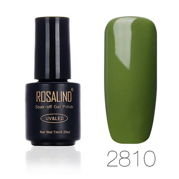 ROSALIND 7ML Nail Polish Green color Series Nail Gel Polish Vernis Semi Permanent Nail Art Gel Nail Varnishes