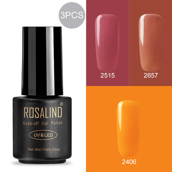 ROSALIND 7ml Gel Polish Nail Polish Nail Art Semi Permanent UV Gel Hybrid Set For Manicure Soak Off Lacquer White Primer