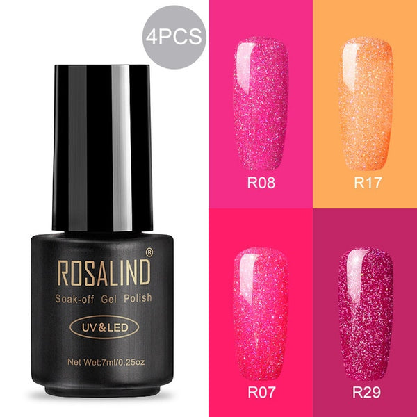 ROSALIND 7ml Gel Polish Nail Polish Nail Art Semi Permanent UV Gel Hybrid Set For Manicure Soak Off Lacquer White Primer