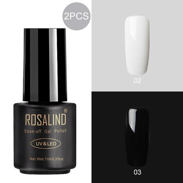 ROSALIND 7ml Gel Polish Nail Polish Nail Art Semi Permanent UV Gel Hybrid Set For Manicure Soak Off Lacquer White Primer