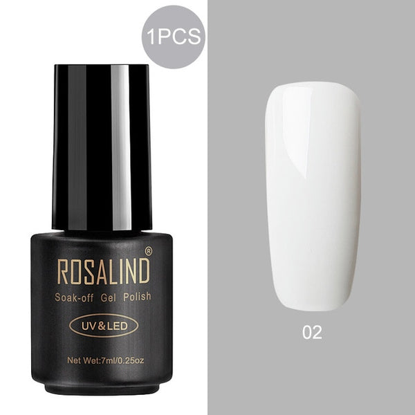 ROSALIND 7ml Gel Polish Nail Polish Nail Art Semi Permanent UV Gel Hybrid Set For Manicure Soak Off Lacquer White Primer