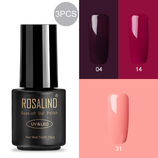 ROSALIND 7ml Gel Polish Nail Polish Nail Art Semi Permanent UV Gel Hybrid Set For Manicure Soak Off Lacquer White Primer