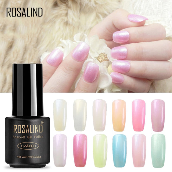 HOT  7ml  Pearl UV Nail Gel Polish Pure Color UV Soak Off Nail Polish Semi Vernis Permanent gel lacquer