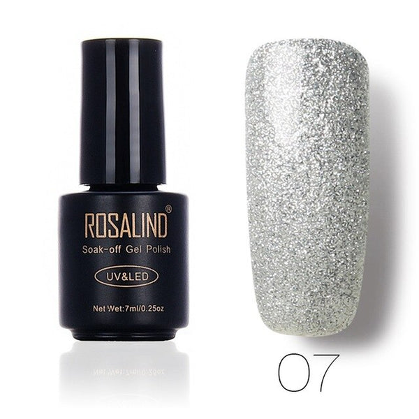 ROSALIND Gel 1 7ml Solid Color 01-30 UV LED Glitter Gel Nail Polish Makeup High Quality Nail Art Semi Permanent gel lacquer