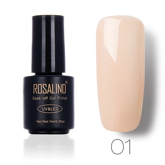 ROSALIND Gel 1 7ml Solid Color 01-30 UV LED Glitter Gel Nail Polish Makeup High Quality Nail Art Semi Permanent gel lacquer