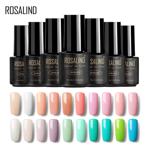 ROSALIND Gel 1 7ml Solid Color 01-30 UV LED Glitter Gel Nail Polish Makeup High Quality Nail Art Semi Permanent gel lacquer