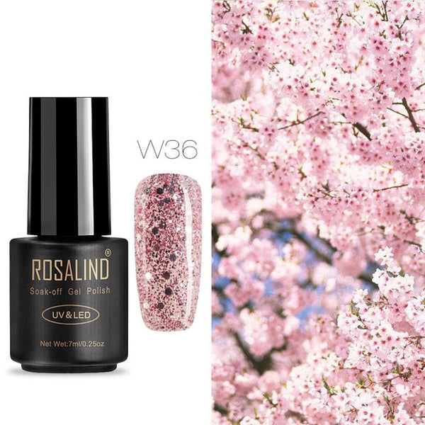 ROSALIND Nail Gel Polish 7ML Hybrid Nail Art Semi Permanent gel varnishes Soak Off Top White Gel Lacquer