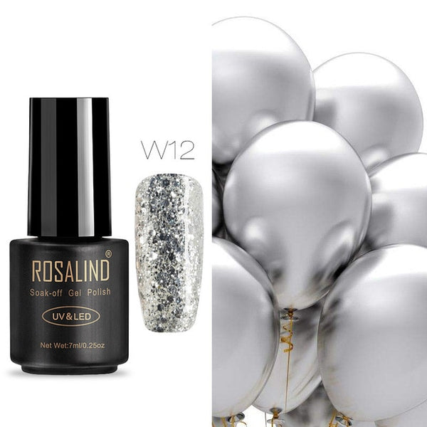 ROSALIND Nail Gel Polish 7ML Hybrid Nail Art Semi Permanent gel varnishes Soak Off Top White Gel Lacquer