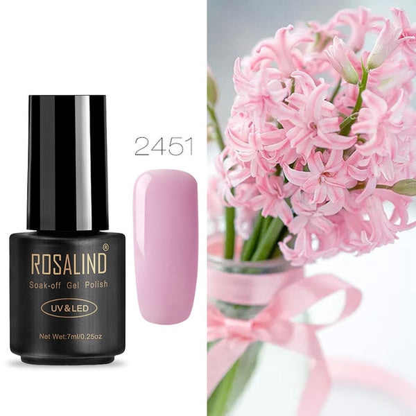 ROSALIND Nail Gel Polish 7ML Hybrid Nail Art Semi Permanent gel varnishes Soak Off Top White Gel Lacquer