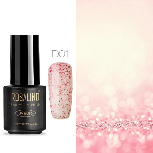 ROSALIND Nail Gel Polish 7ML Hybrid Nail Art Semi Permanent gel varnishes Soak Off Top White Gel Lacquer