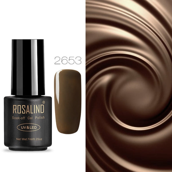 ROSALIND Nail Gel Polish 7ML Hybrid Nail Art Semi Permanent gel varnishes Soak Off Top White Gel Lacquer