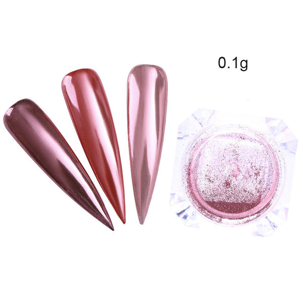 Rose Gold Mirror Nail Glitter Powder Gel Polish Chrome Pigment Dust Shinning Glitters Manicure Nail Art Decorations