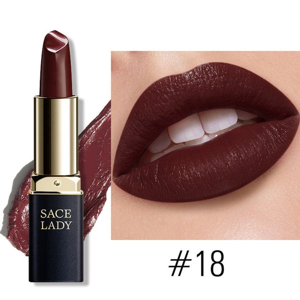 18 Colors Silky Matte Lipstick Makeup Waterproof Nude Velvet Lip Stick Make Up Smooth High Pigmented Texture Cosmetic