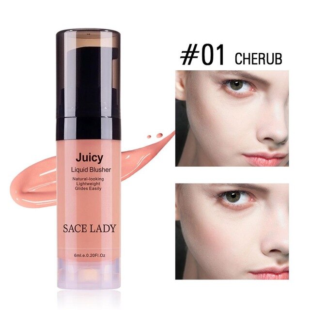 SACE LADY 4 Colors Liquid Blush Makeup Face Rouge Long Lasting Make Up Professional Natural Cheek Blusher Face Contour Cosmetic