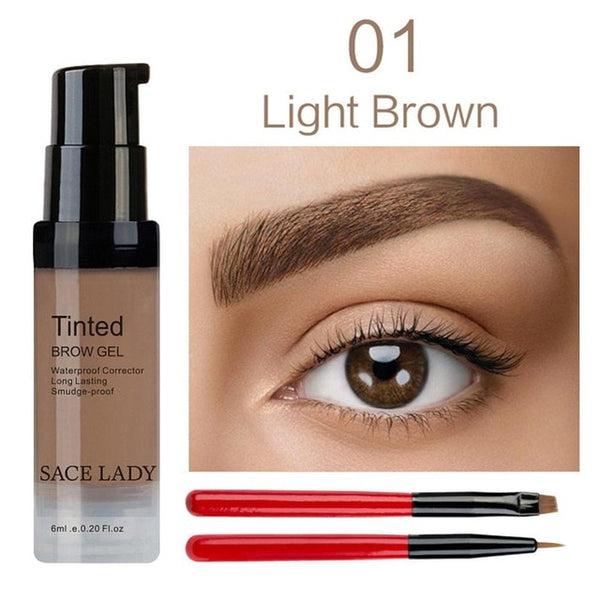 SACE LADY 6 Colors Henna Eyebrow Gel Waterproof Tint Makeup Brush Set Brown Enhancer Eye Brow Dye Cream Make Up Paint Cosmetic