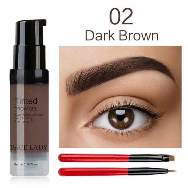 SACE LADY 6 Colors Henna Eyebrow Gel Waterproof Tint Makeup Brush Set Brown Enhancer Eye Brow Dye Cream Make Up Paint Cosmetic