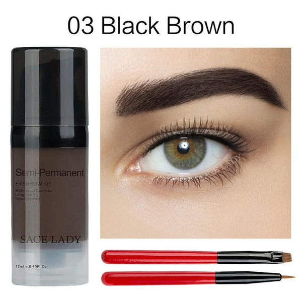 SACE LADY Eye Brow Dye Paint Waterproof Gel Make Up Pomade Brush Set Black Eyebrow Stamp Enhancer Pencil Kit Wax Cosmetic