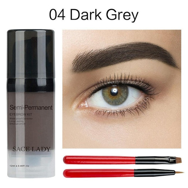 SACE LADY Eye Brow Dye Paint Waterproof Gel Make Up Pomade Brush Set Black Eyebrow Stamp Enhancer Pencil Kit Wax Cosmetic