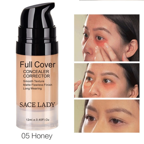 Face Concealer Cream Full Cover Makeup Liquid Facial Corrector Waterproof Base Make Up