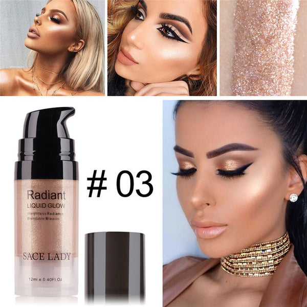 Face Highlighter Cream Liquid Illuminator Makeup Shimmer Glow Kit Make Up