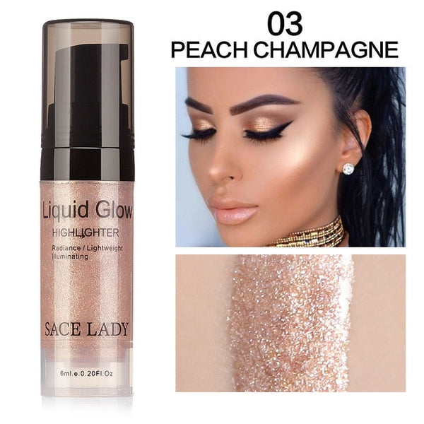 Face Highlighter Cream Liquid Illuminator Makeup Shimmer Glow Kit Make Up